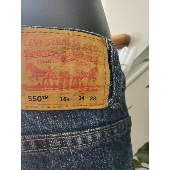Levi's 550 Men's Blue Denim 100% Cotton Relaxed Fit 16 Husky Jeans Size 34/28 - Picture 7 of 10